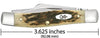 Case Amber Bone Peach Seed Jig Chrome Vanadium Medium Stockman (Pen blade)