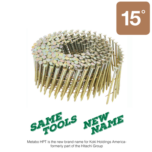 Metabo HPT 2-1/4 Inch Electro Galvanized Wire Coil Siding Nails