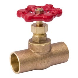 C x C Stop Valve, Brass, 0.5-In.