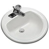 Self-Rimming Lavatory, Round, Bone, 19-In.