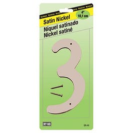 Address Number, Zinc With Satin Finish, 4-In., 