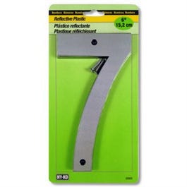 Address Number, Reflective Plastic, 6-In., 