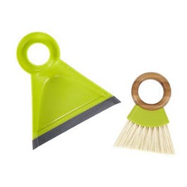 Mini Brush & Dust Pan Set, Green, 7 x 7-In.