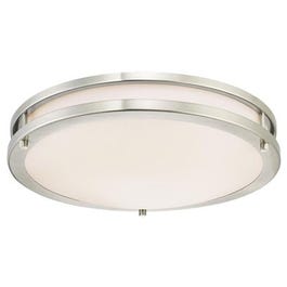 Dimmable LED Flush fixture, Brushed Nickel, 23-Watts