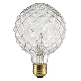 Crystalina Designer Glove Bulb, Faceted, Incandescent, 220 Lumens, 40-Watts