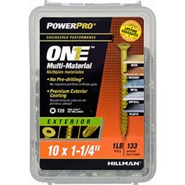 Power Pro One Screws, Flat Head, Bronze Epoxy Coated, #10 x 1/4-In., 145-Pk.