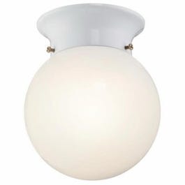 LED Light, Flush Mount, White/White Lens, 620 Lumens, 8-Watt, 5-13/16-In.