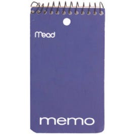 Wirebound Memo Book, White, 3 x 5-In., 60-Ct.