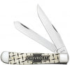 Case Knives Chevrolet Embellishment Smooth Natural Bone Trapper Folding Pocket Knife