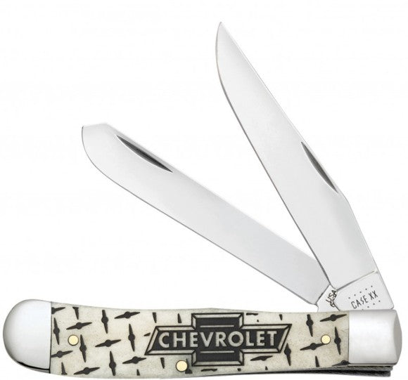 Case Knives Chevrolet Embellishment Smooth Natural Bone Trapper Folding Pocket Knife