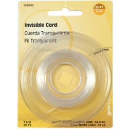 Picture Hanging Cord, Invisible, Nylon, 15-Lb., 25-Ft.,