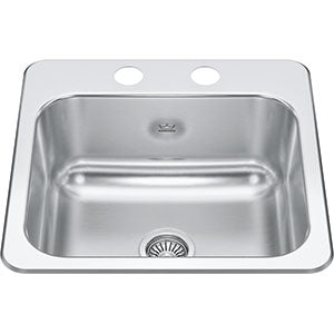 Kindred Creemore Collection 15 Drop In Single Bowl Stainless Steel Bar / Prep Sink