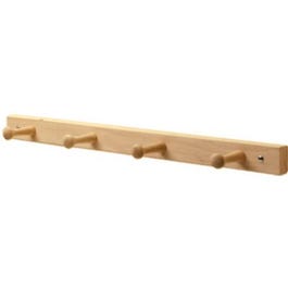 4-Peg Natural Lacquer Wood Rack