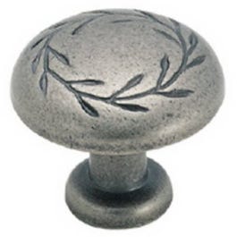 1.25-In. Nickel Leaf Cabinet Knob