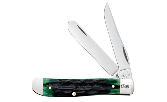 Case Knives Deep Canyon Hunter Green Bone Mini Trapper Pocket Knife