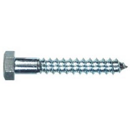 Hex Head Lag Bolt, Zinc, 3/8 x 4-In., 50-Ct.