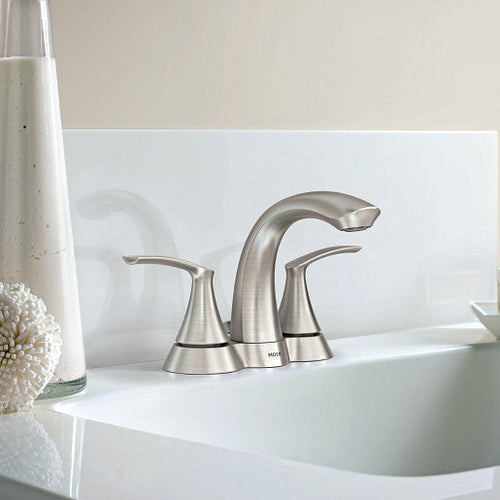 Moen Darcy Spot resist brushed nickel Two-Handle High Arc Bathroom Faucet