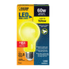 Feit Electric 5W (60W Equivalent) A19 E26 Base Yellow LED Bug Light