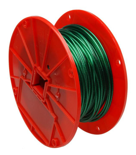 Apex Campbell 1/16 1 x 7 Cable Green Vinyl Coated to 1/8 250 Feet per Reel