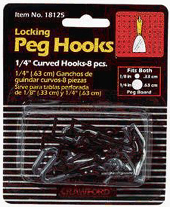 1/4 CURVED HOOK W/LOCK-8/PK