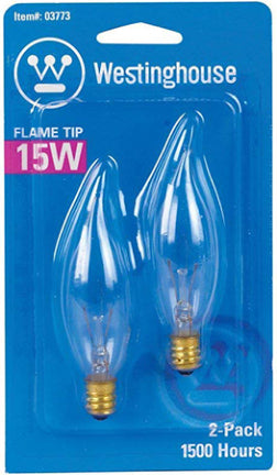 15W CLEAR FLAME CAND 2/CD