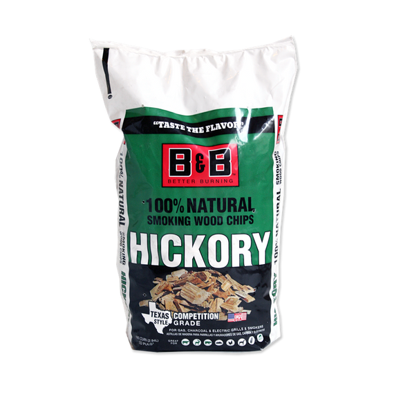 B & B Charcoal Hickory Wood Chips for Smoking