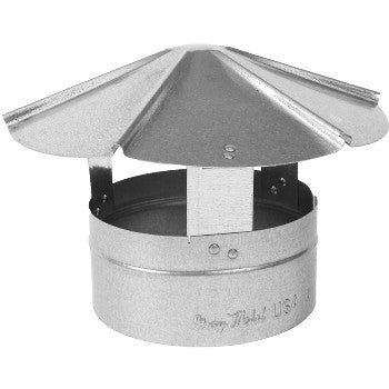 Gray Metal Prods 5-327R Round Shanty Rain Cap, Galvanized Steel ~ 5