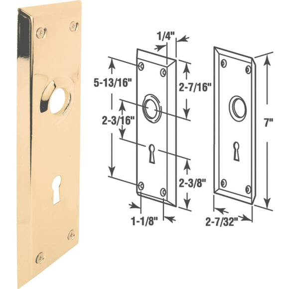 Defender Security Brass Mortise Trim Plate