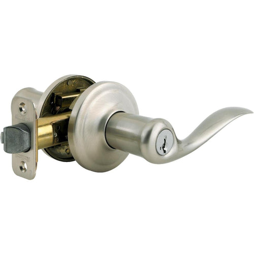 Kwikset Signature Series Satin Nickel Tustin Entry Door Lever with Smartkey