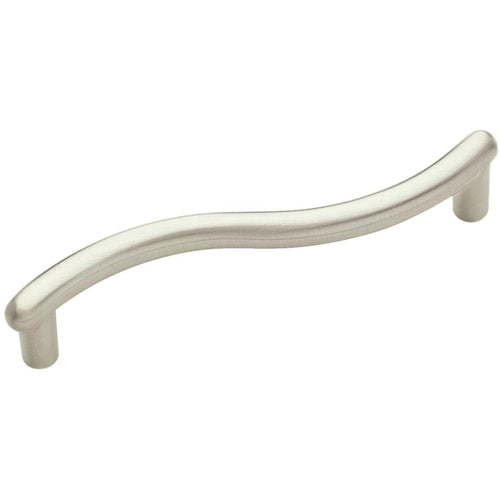 Amerock Basic Metals Wave Satin Nickel 3-3/4 In. Cabinet Pull