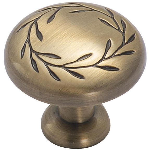 Amerock Inspirations Elegant Brass 1-1/4 In. Cabinet Knob