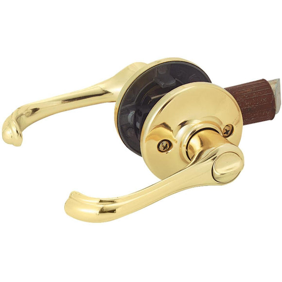 Kwikset Polished Brass Dorian Privacy Door Lever