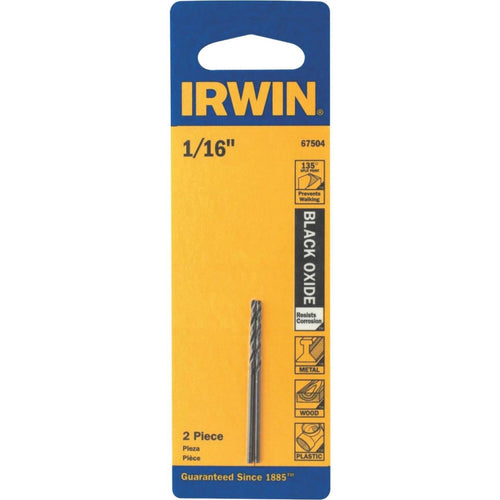 Irwin 1/16 In. Black Oxide Drill Bit (2-Pack)