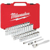 Milwaukee Standard/Metric 1/4 In. Drive 6-Point Ratchet & Socket Set (50-Piece)