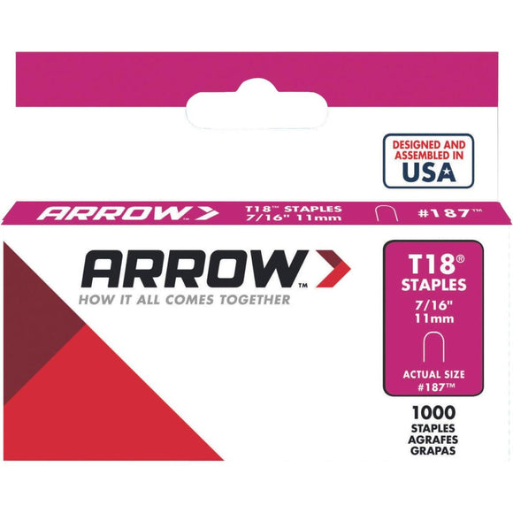 Arrow T18 Round Crown Cable Staple, 7/16 In. (1000-Pack)