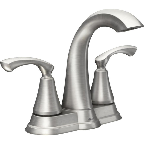 Moen Tiffin Brushed Nickel 2-Handle Lever 4 In. Centerset Bathroom Faucet