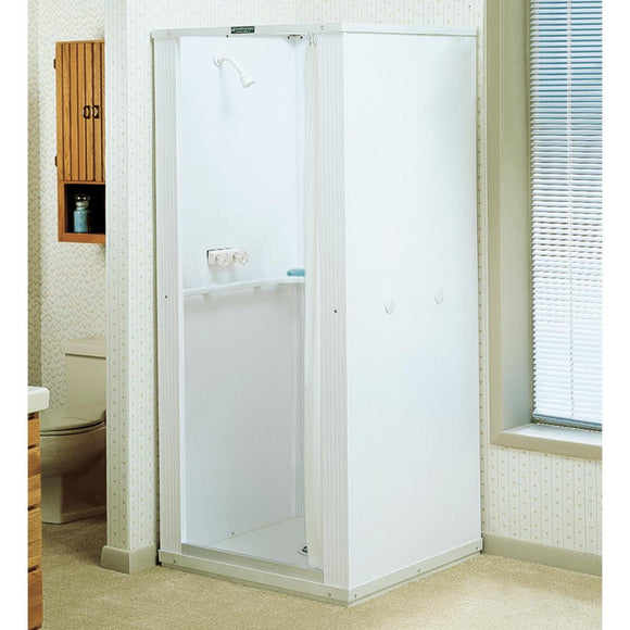 Mustee Durastall 36 In. W. x 36 In. D. White Thermoplastic Shower Stall