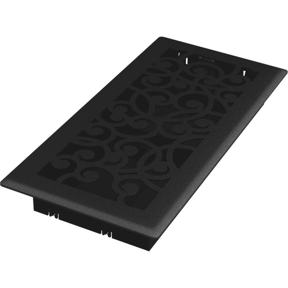 Imperial Wonderland 4 In. x 10 In. Black Iron Steel Floor Register