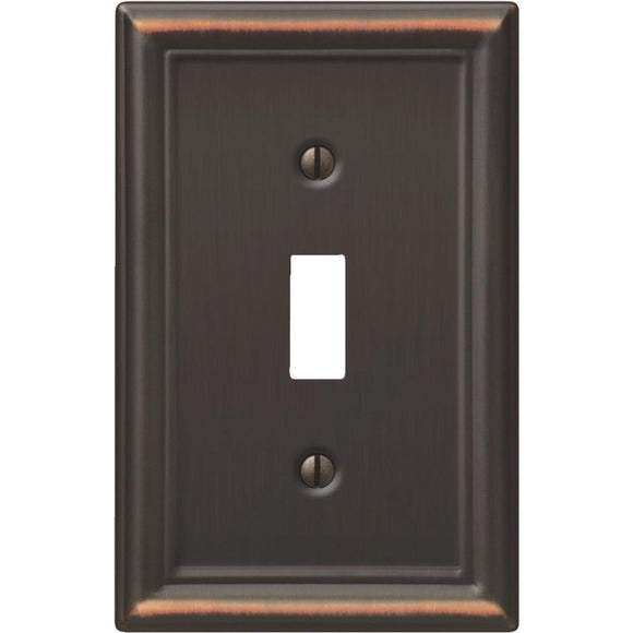 Amerelle Chelsea 1-Gang Stamped Steel Toggle Switch Wall Plate, Aged Bronze