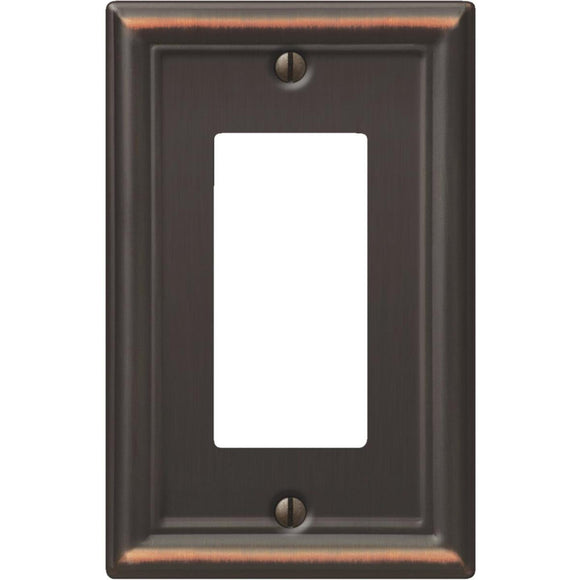 Amerelle Chelsea 1-Gang Stamped Steel Rocker Decorator Wall Plate, Aged Bronze