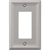 Amerelle Chelsea 1-Gang Stamped Steel Rocker Decorator Wall Plate, Brushed Nickel