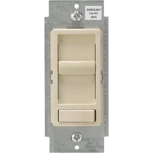 Leviton Decora Incandescent/LED/CFL Light Almond Slide Dimmer Switch