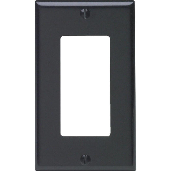 Leviton Decora 1-Gang Smooth Plastic Rocker Decorator Wall Plate, Black