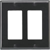 Leviton Decora 2-Gang Smooth Plastic Rocker Decorator Wall Plate, Black