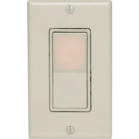 Leviton Decora Illuminated Rocker Light Almond 15A 3-Way Switch