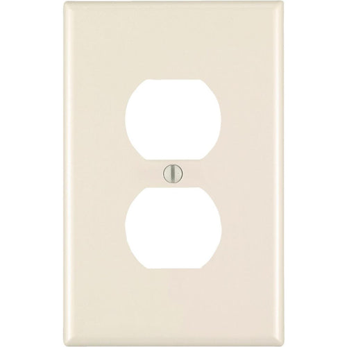 Leviton 1-Gang Smooth Plastic Oversized Outlet Wall Plate, Light Almond