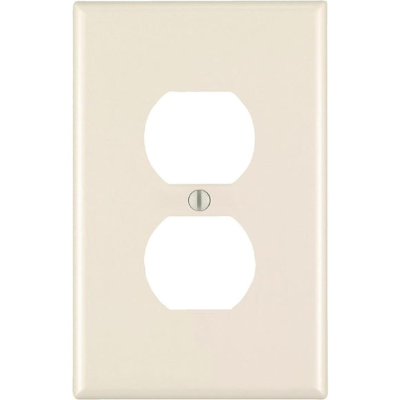 Leviton 1-Gang Smooth Plastic Oversized Outlet Wall Plate, Light Almond