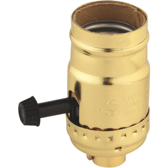 Leviton Turn-Knob Medium Base Brass Lamp Socket