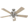 Hunter Crestfield 52 In. Brushed Nickel Ceiling Fan with Light Kit