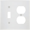 Leviton Oversized 2-Gang Thermoset Single Toggle/Duplex Outlet Wall Plate, White